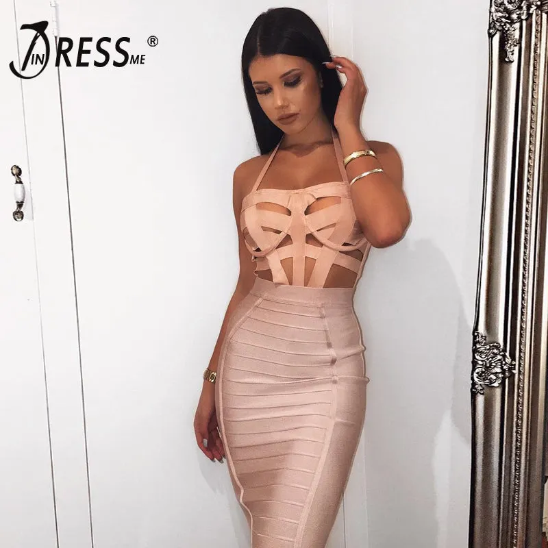 VenusFox Sexy Striped Knee-Length Pencil Bodycon Skirt