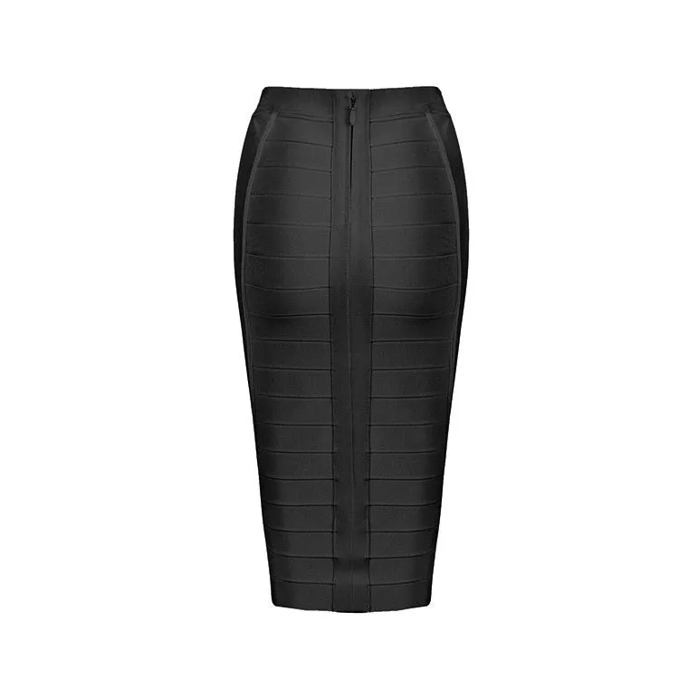 VenusFox Sexy Striped Knee-Length Pencil Bodycon Skirt