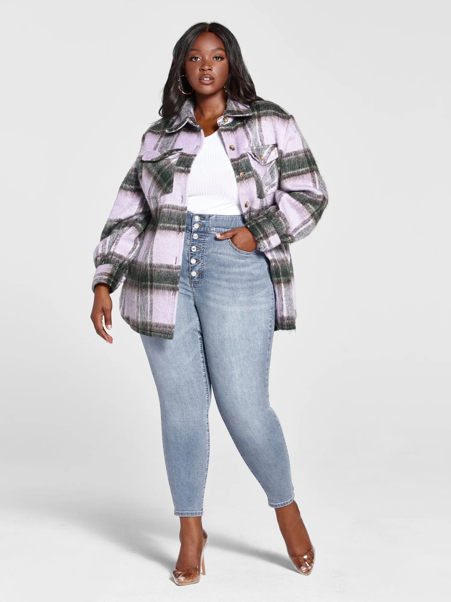 Wendy Plaid Shirt Jacket