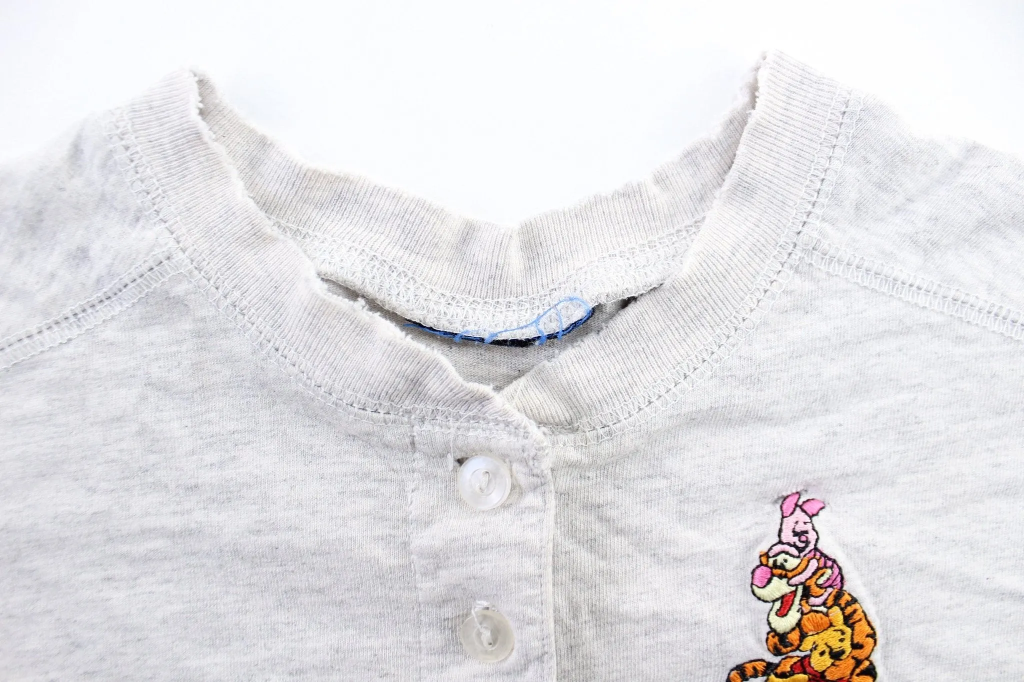 Winnie the Pooh Embroidered Grey Henley T-Shirt