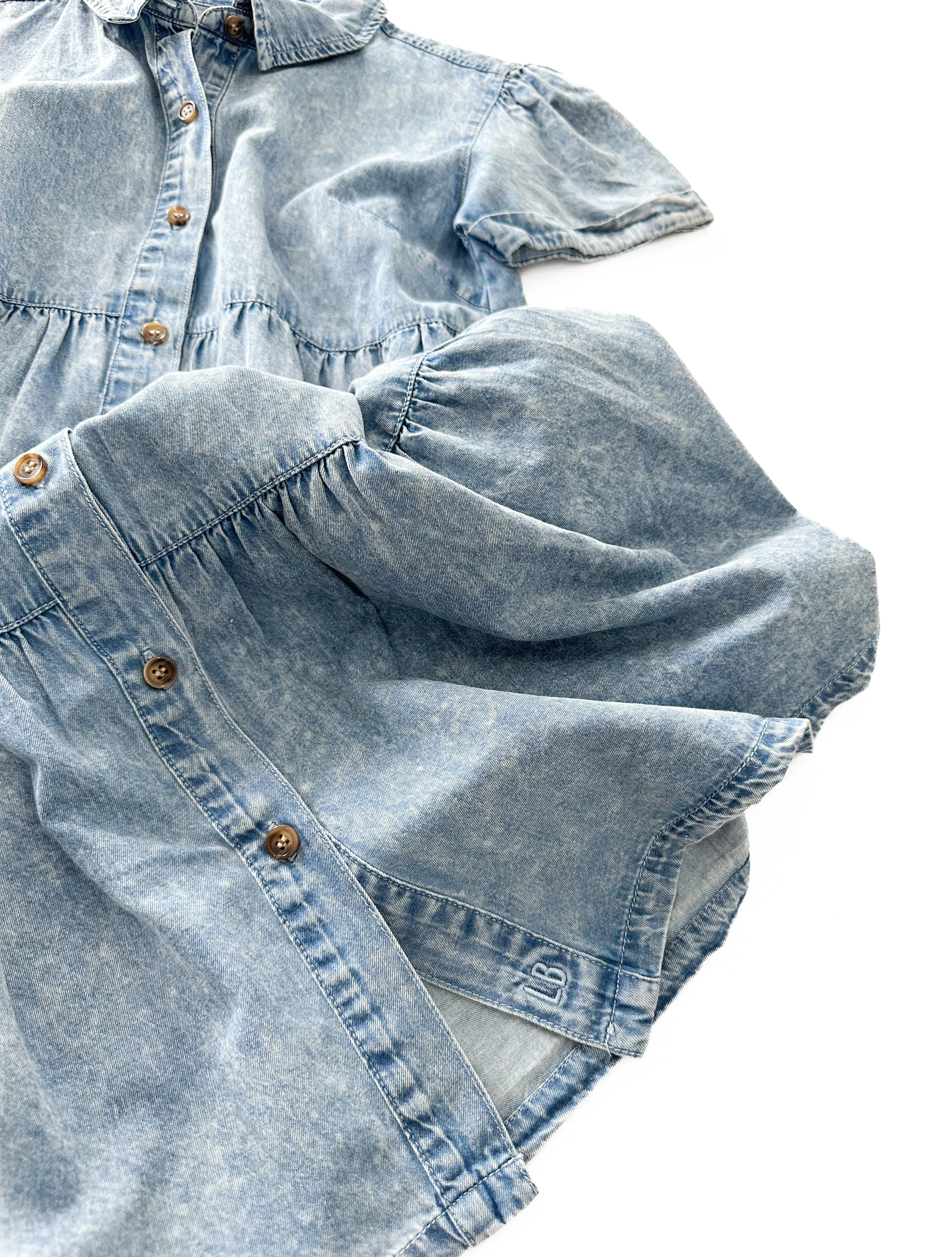 Women's Short Sleeve Chambray Dress
